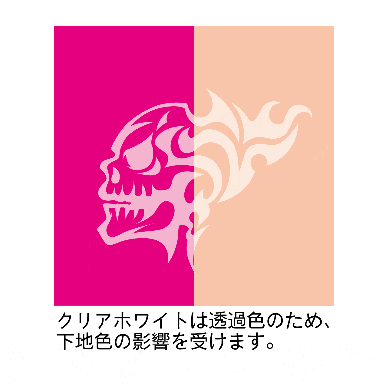 Tattoo Decal 02 "Skull" Clear White(1pc) - Image 4
