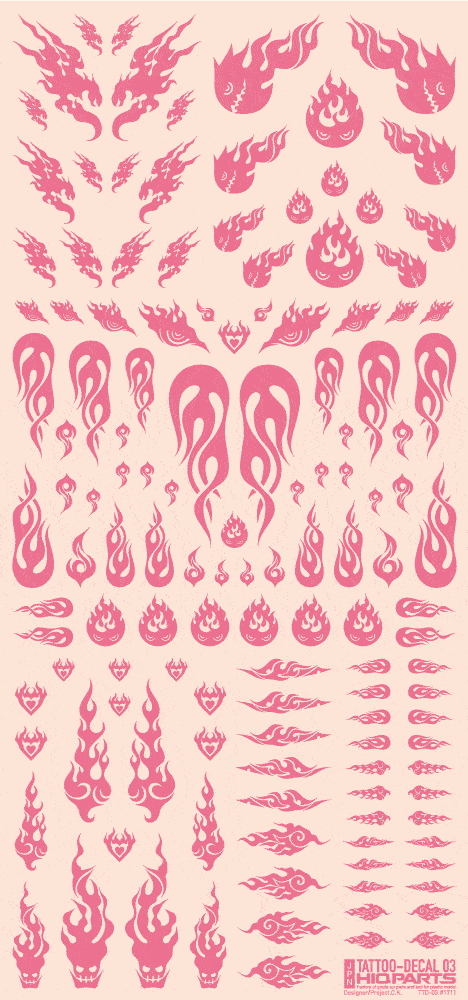 Tattoo Decal 03 "Fire" Tattoo Pink(1pc) - Image 2