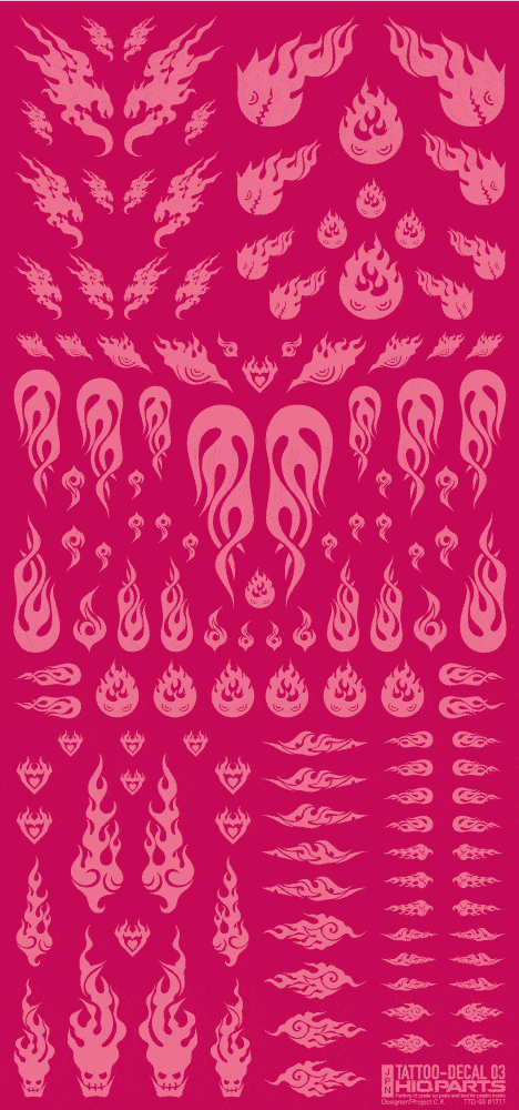 Tattoo Decal 03 "Fire" Tattoo Pink(1pc) - Image 3