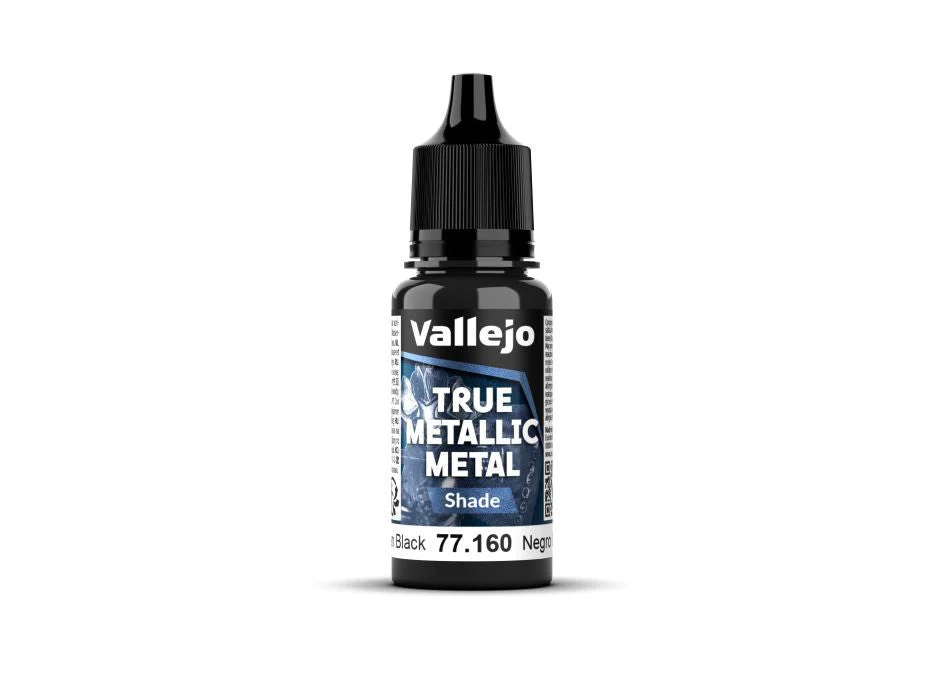 Vallejo 18ml Bottle Obsidian Black (Shade) True Metallic Metal