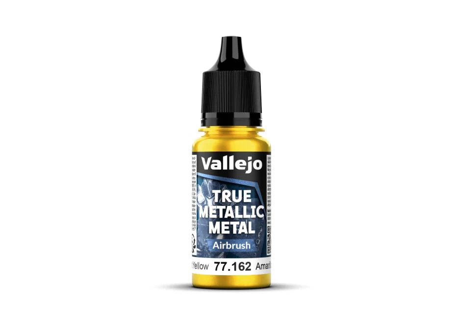 Vallejo 18ml Bottle Radiant Yellow (Airbrush) True Metallic Metal