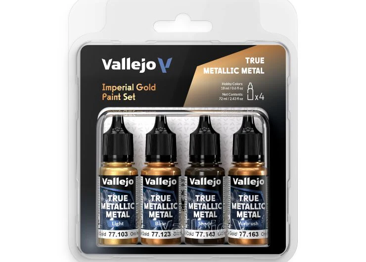 Vallejo 18ml Imperial Gold True Metallic Metal Paint Set (4 Colors)