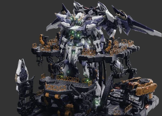 Vientiane Fusion - 02 - Meteor with Maintenance Base and Support Unit Model Kit - Image 5