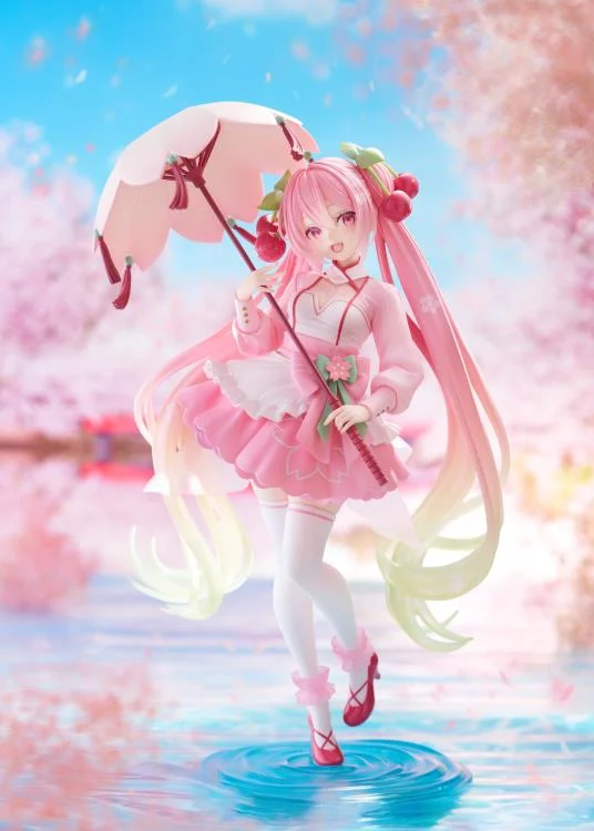 Vocaloid AMP+ Sakura Miku (Sakura Dress Ver.) Figure - Image 2