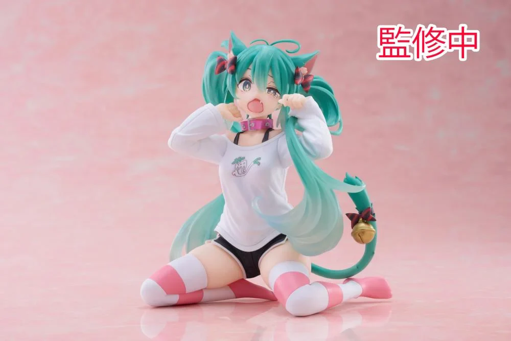 Vocaloid Desktop Cute Miku Hatsune (Nekomimi T-Shirt Ver.) Figure - Image 2