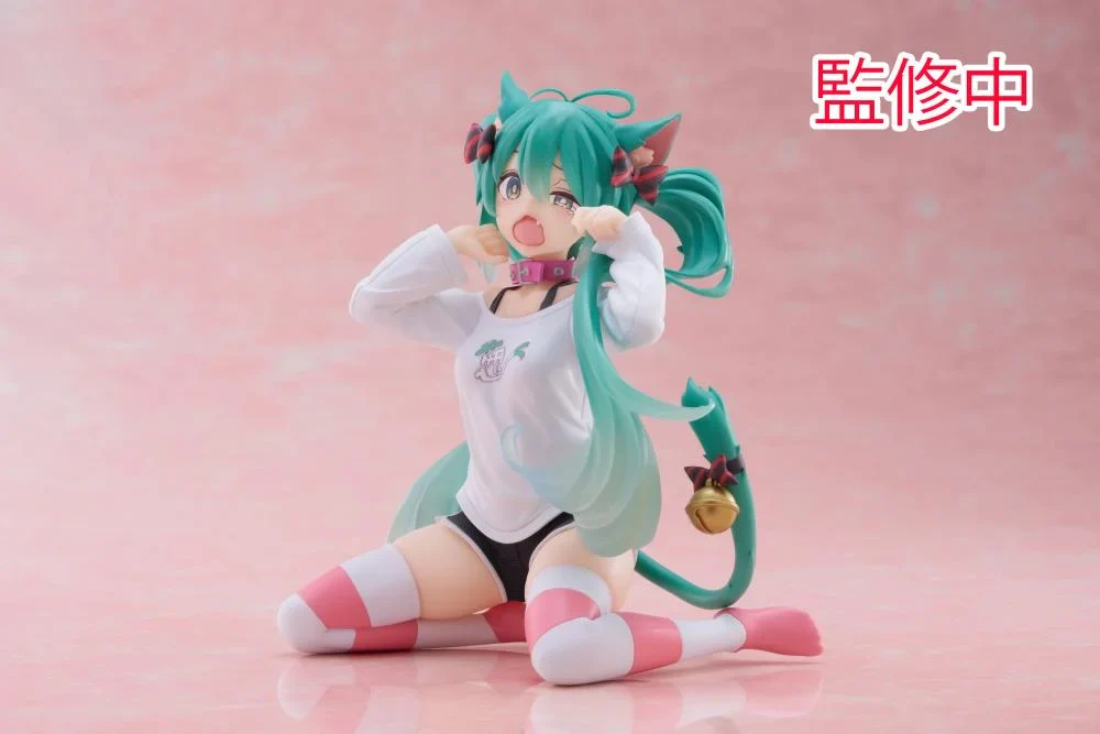 Vocaloid Desktop Cute Miku Hatsune (Nekomimi T-Shirt Ver.) Figure - Image 3