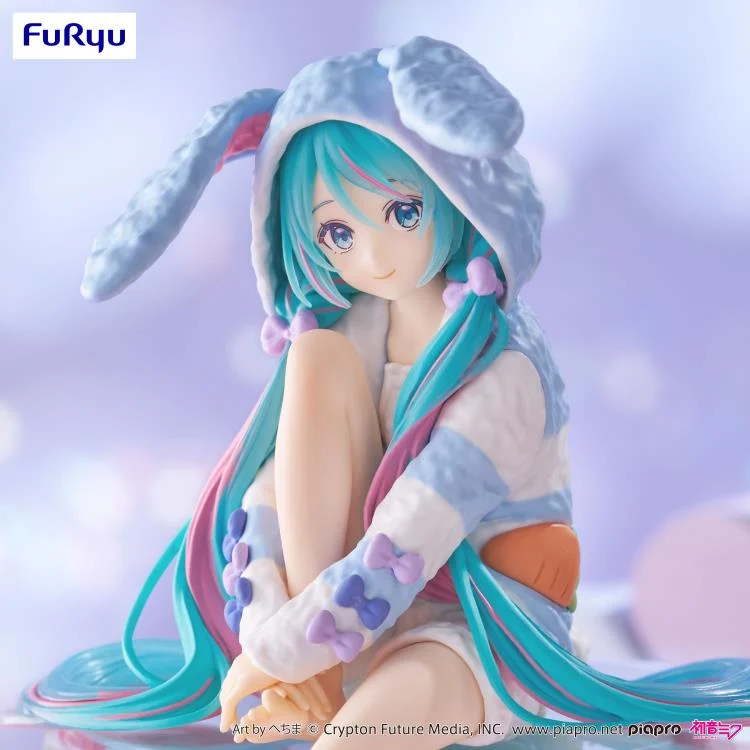 Vocaloid Hatsune Miku (Rabbit Ear Hood Pajama Blue Color Ver.) Noodle Stopper Figure - Image 7