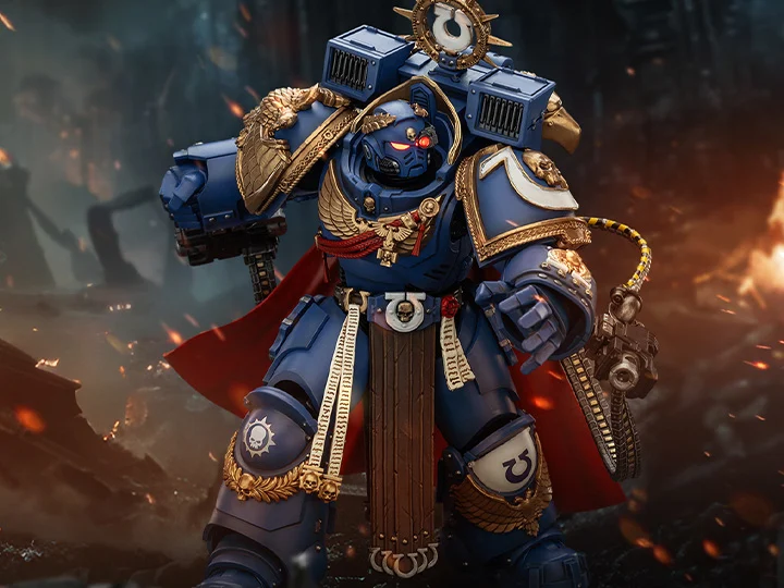 Warhammer 40,000 Space Marine 2 Ultramarines Marneus Calgar Chapter Master with MKX Gravis Armour and Gauntlets of Ultramar 1/18 Scale Action Figure