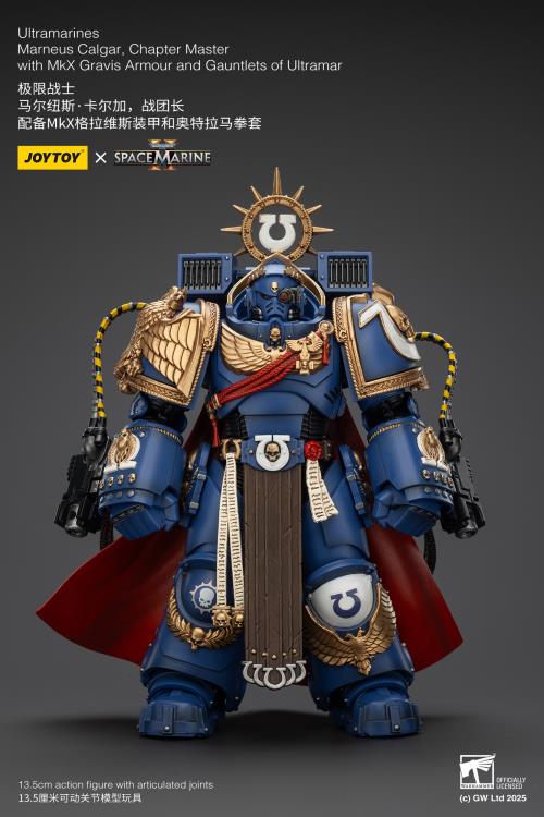 Warhammer 40,000 Space Marine 2 Ultramarines Marneus Calgar Chapter Master with MKX Gravis Armour and Gauntlets of Ultramar 1/18 Scale Action Figure - Image 3