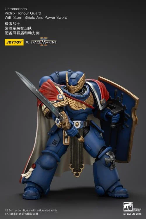 Warhammer 40,000 Space Marine 2 Ultramarines Victrix Honour Guard With Storm Shield And Power Sword 1/18 Scale Action Figure - Image 10