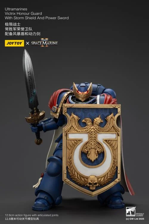 Warhammer 40,000 Space Marine 2 Ultramarines Victrix Honour Guard With Storm Shield And Power Sword 1/18 Scale Action Figure - Image 11