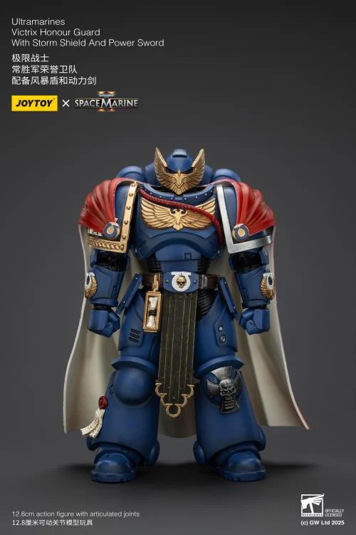Warhammer 40,000 Space Marine 2 Ultramarines Victrix Honour Guard With Storm Shield And Power Sword 1/18 Scale Action Figure - Image 7