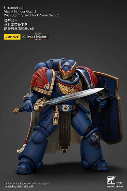Warhammer 40,000 Space Marine 2 Ultramarines Victrix Honour Guard With Storm Shield And Power Sword 1/18 Scale Action Figure - Image 8