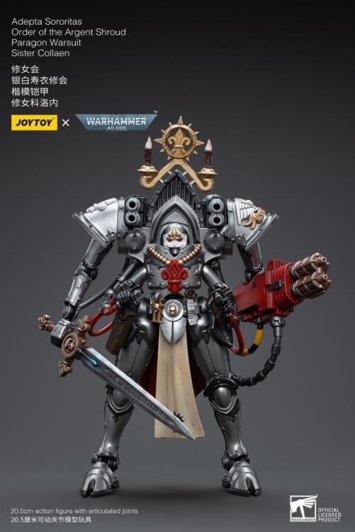 Warhammer 40k Adepta Sororitas Battle Sisters Order of the Argent Shroud Paragon Warsuit Sister Collaen 1/18 Scale Figure - Image 2