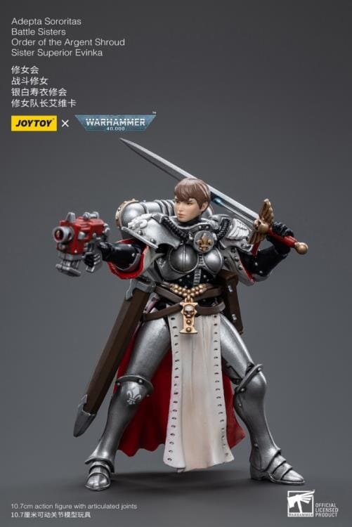 Warhammer 40k Adepta Sororitas Battle Sisters Order of the Argent Shroud Sister Superior Evinka 1/18 Scale Figure - Image 3