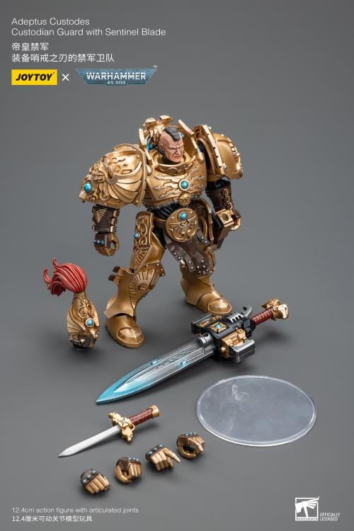 Warhammer 40K Adeptus Custodes Custodian Guard with Sentinel Blade 1/18 Scale Figure - Image 11