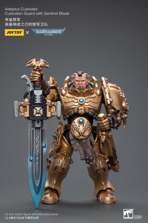 Warhammer 40K Adeptus Custodes Custodian Guard with Sentinel Blade 1/18 Scale Figure - Image 2