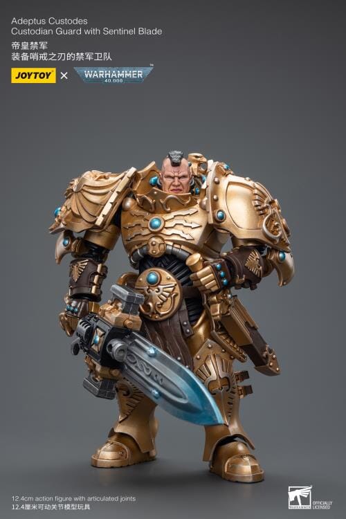 Warhammer 40K Adeptus Custodes Custodian Guard with Sentinel Blade 1/18 Scale Figure - Image 4