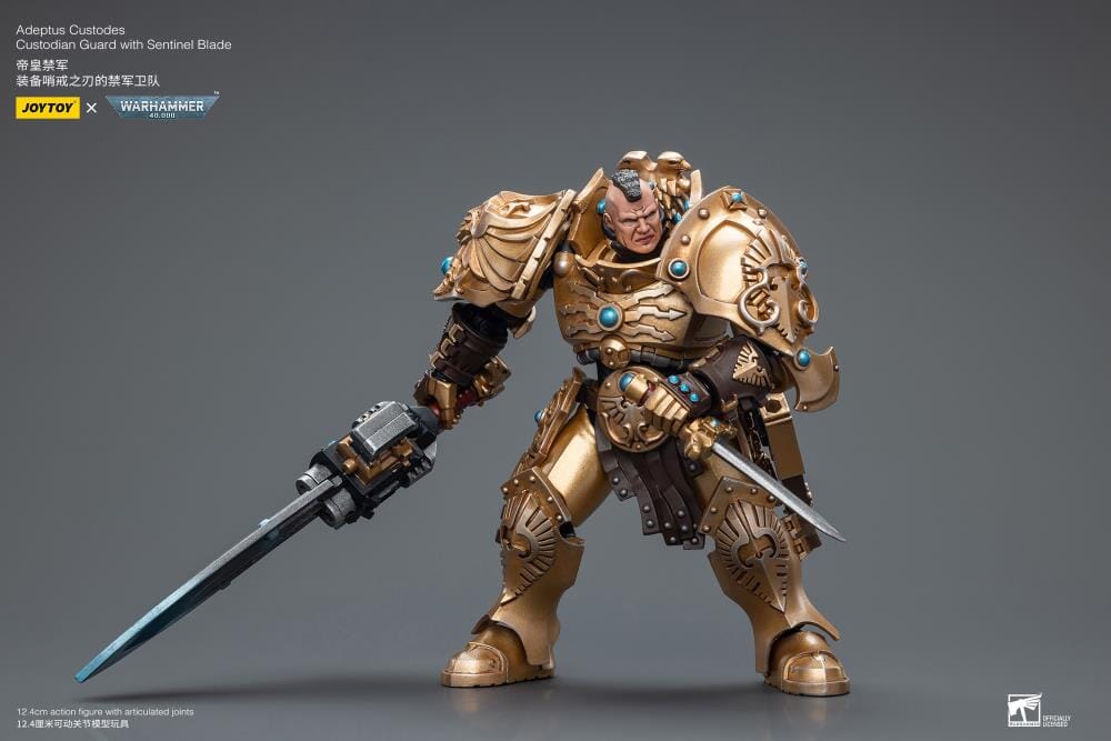 Warhammer 40K Adeptus Custodes Custodian Guard with Sentinel Blade 1/18 Scale Figure - Image 7