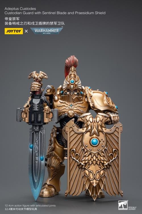 Warhammer 40K Adeptus Custodes Custodian Guard with Sentinel Blade and Praesidium Shield 1/18 Scale Figure - Image 2