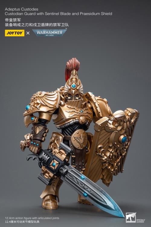 Warhammer 40K Adeptus Custodes Custodian Guard with Sentinel Blade and Praesidium Shield 1/18 Scale Figure - Image 3