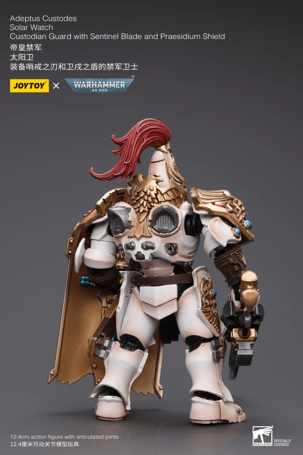 Warhammer 40K Adeptus Custodes Solar Watch Custodian Guard with Sentinel Blade and Praesidium Shield 1/18 Scale Figure - Image 3