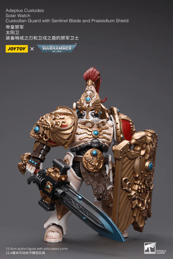 Warhammer 40K Adeptus Custodes Solar Watch Custodian Guard with Sentinel Blade and Praesidium Shield 1/18 Scale Figure - Image 4