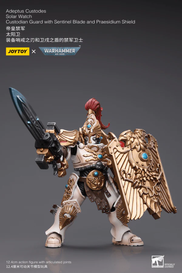 Warhammer 40K Adeptus Custodes Solar Watch Custodian Guard with Sentinel Blade and Praesidium Shield 1/18 Scale Figure - Image 7