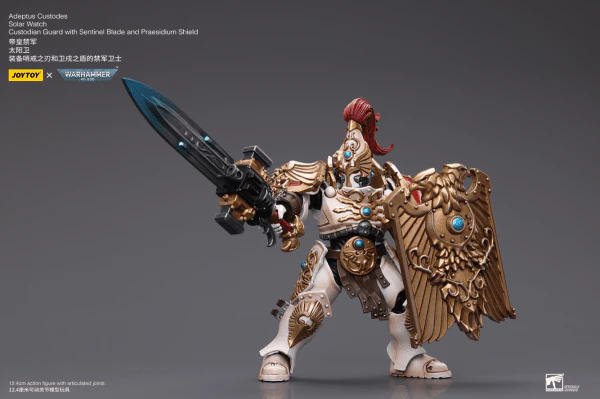 Warhammer 40K Adeptus Custodes Solar Watch Custodian Guard with Sentinel Blade and Praesidium Shield 1/18 Scale Figure - Image 8