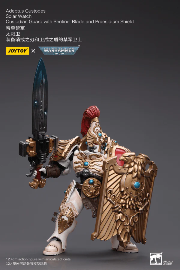Warhammer 40K Adeptus Custodes Solar Watch Custodian Guard with Sentinel Blade and Praesidium Shield 1/18 Scale Figure - Image 9