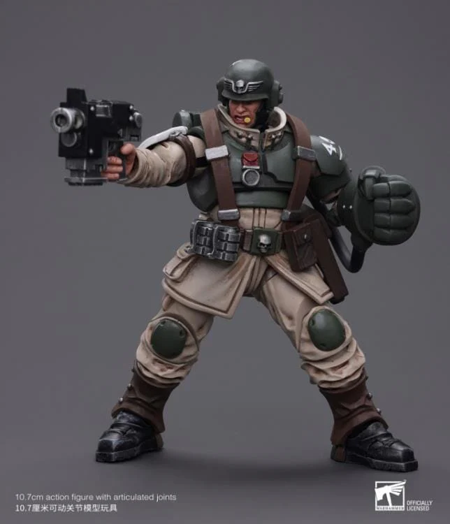 Warhammer 40k Astra Militarum Cadian Command Squad Veteran Sergeant with Power Fist 1/18 Scale Figure - Image 2