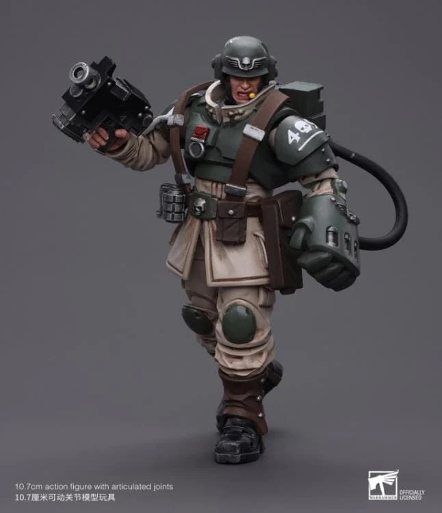 Warhammer 40k Astra Militarum Cadian Command Squad Veteran Sergeant with Power Fist 1/18 Scale Figure - Image 3
