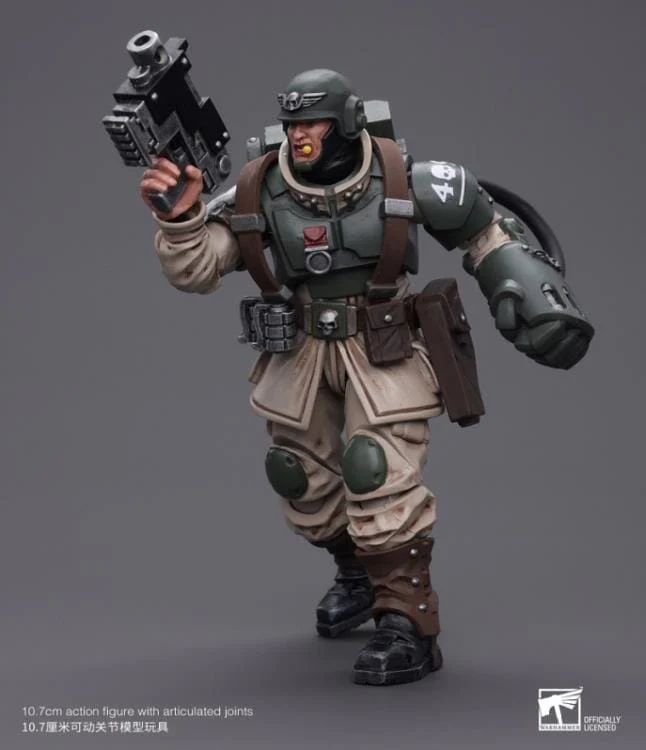 Warhammer 40k Astra Militarum Cadian Command Squad Veteran Sergeant with Power Fist 1/18 Scale Figure - Image 4