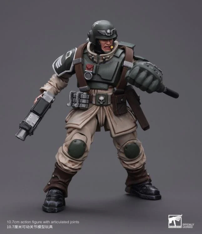 Warhammer 40k Astra Militarum Cadian Command Squad Veteran Sergeant with Power Fist 1/18 Scale Figure - Image 5