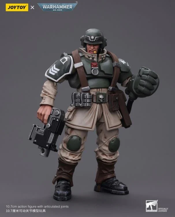 Warhammer 40k Astra Militarum Cadian Command Squad Veteran Sergeant with Power Fist 1/18 Scale Figure - Image 8