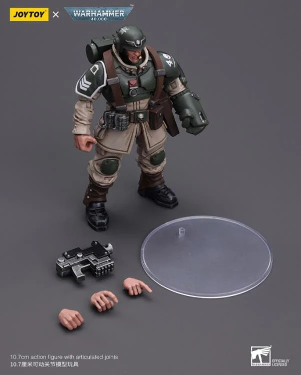 Warhammer 40k Astra Militarum Cadian Command Squad Veteran Sergeant with Power Fist 1/18 Scale Figure - Image 9