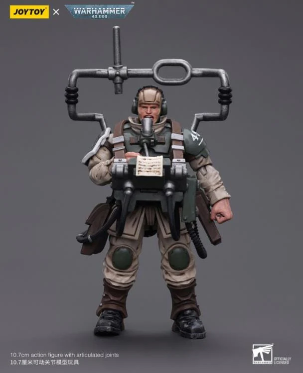 Warhammer 40k Astra Militarum Cadian Command Squad Veteran with Master Vox 1/18 Scale Figure - Image 2