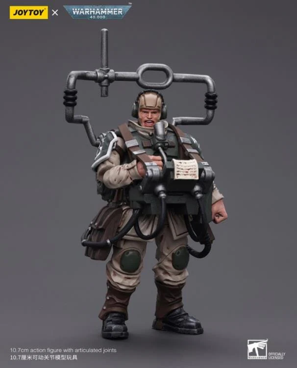 Warhammer 40k Astra Militarum Cadian Command Squad Veteran with Master Vox 1/18 Scale Figure - Image 4