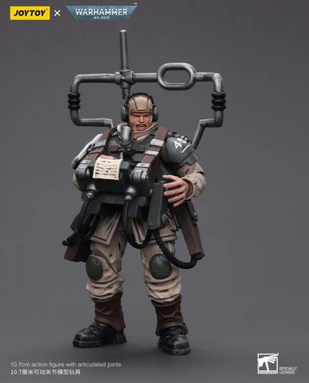 Warhammer 40k Astra Militarum Cadian Command Squad Veteran with Master Vox 1/18 Scale Figure - Image 6