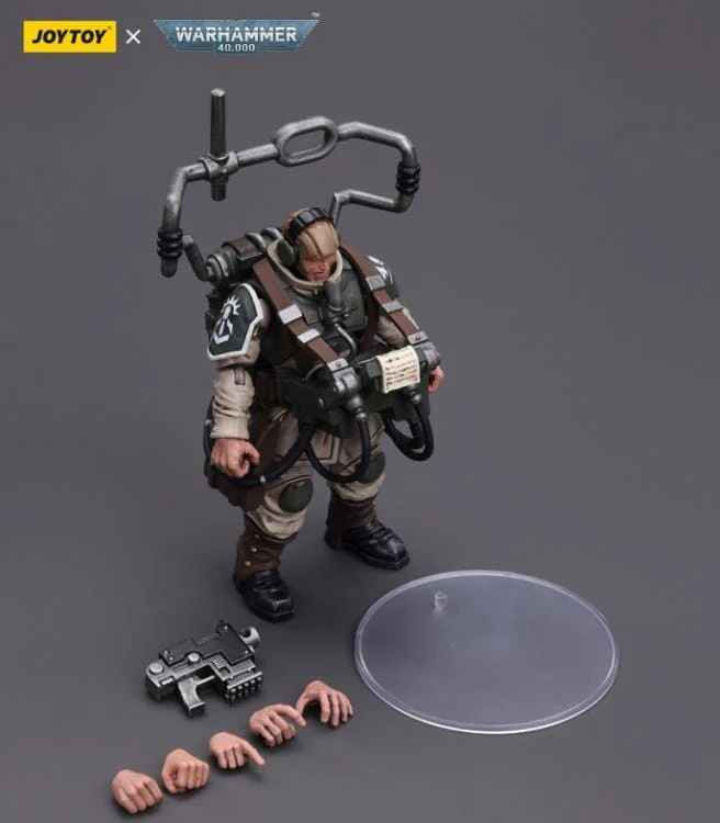 Warhammer 40k Astra Militarum Cadian Command Squad Veteran with Master Vox 1/18 Scale Figure - Image 7