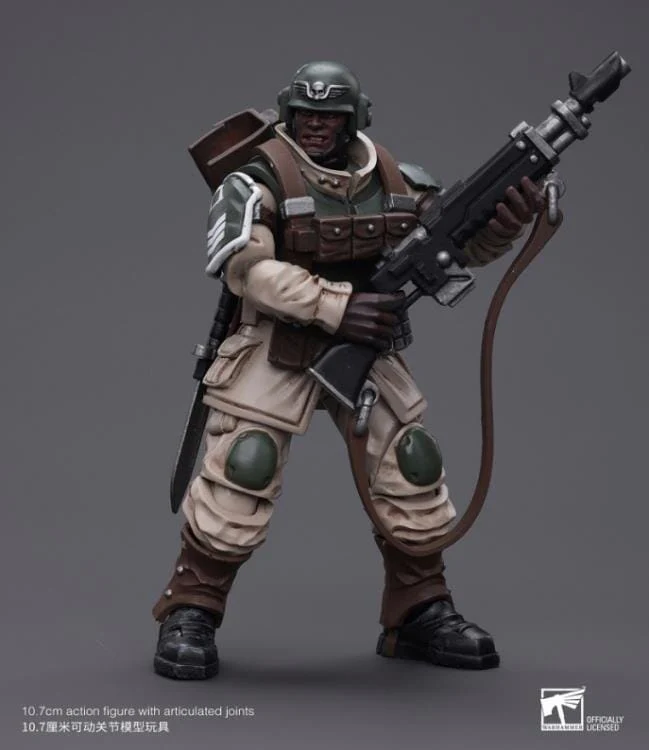 Warhammer 40k Astra Militarum Cadian Command Squad Veteran with Regimental Standard 1/18 Scale Figure - Image 2
