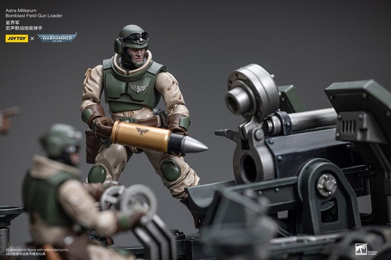 Warhammer 40K Astra Militarum Ordnance Brigade Team with Bombast Field Gun Artillery 1/18 Scale Set - Image 12