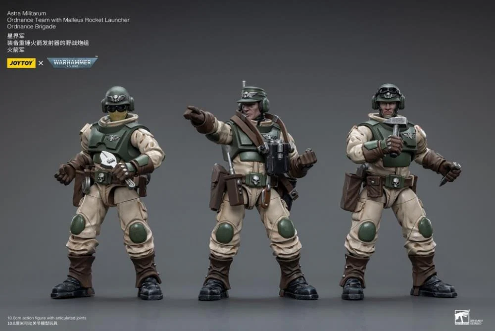 Warhammer 40K Astra Militarum Ordnance Brigade Team with Malleus Rocket Launcher 1/18 Scale Set - Image 2