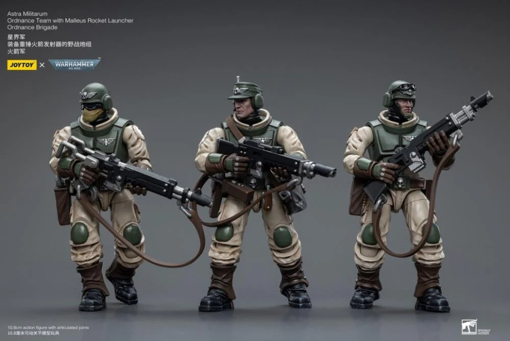 Warhammer 40K Astra Militarum Ordnance Brigade Team with Malleus Rocket Launcher 1/18 Scale Set - Image 3