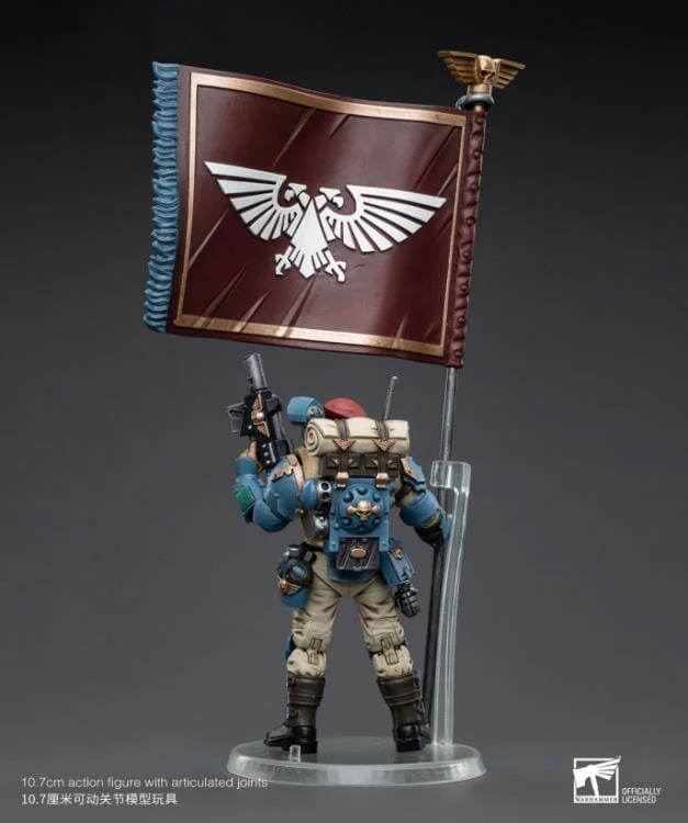 Warhammer 40k Astra Militarum Tempestus Scions Command Squad 55th Kappic Eagles Banner Bearer 1/18 Scale Figure - Image 7