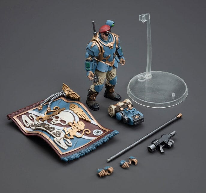 Warhammer 40k Astra Militarum Tempestus Scions Command Squad 55th Kappic Eagles Banner Bearer 1/18 Scale Figure - Image 9