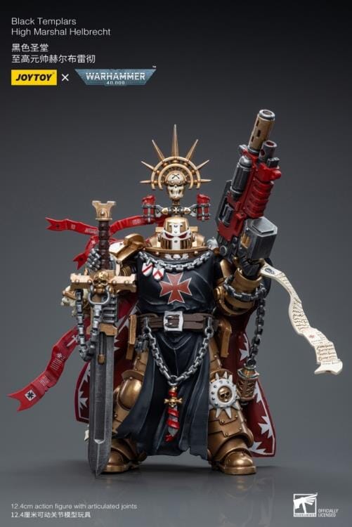 Warhammer 40K Black Templars High Marshal Helbrecht 1/18 Scale Figure (Reissue) - Image 2