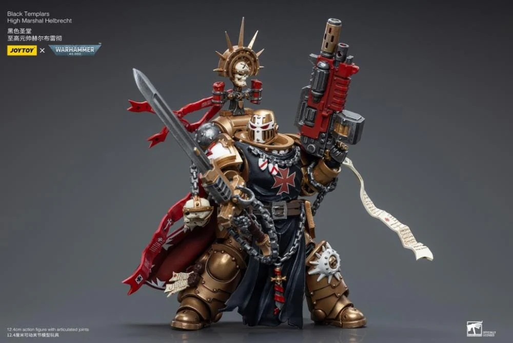 Warhammer 40K Black Templars High Marshal Helbrecht 1/18 Scale Figure (Reissue) - Image 5