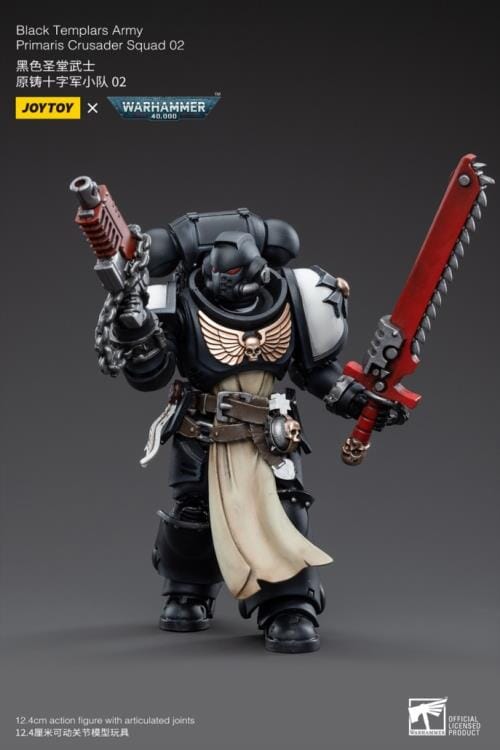 Warhammer 40K Black Templars Primaris Crusader Squad 1/18 Scale Figure Set - Image 12