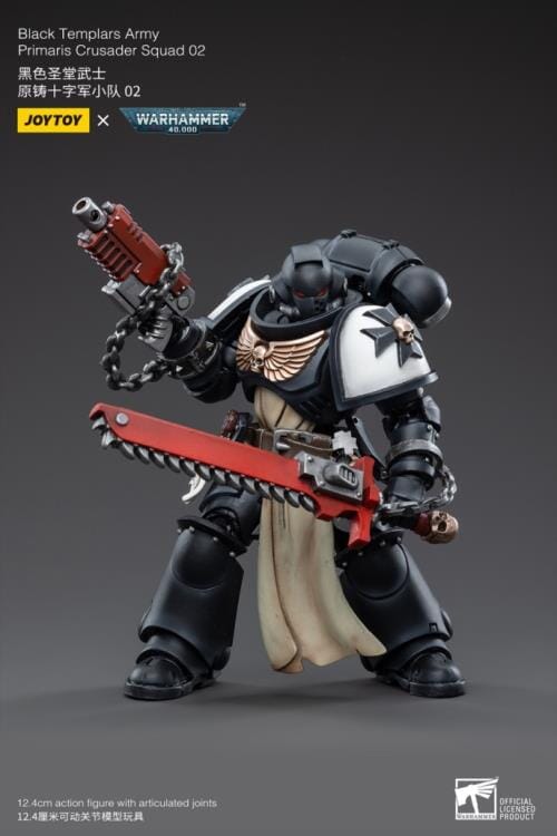 Warhammer 40K Black Templars Primaris Crusader Squad 1/18 Scale Figure Set - Image 13